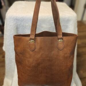 Steve Madden Bucket Tote Leather Tan 14x14x6in